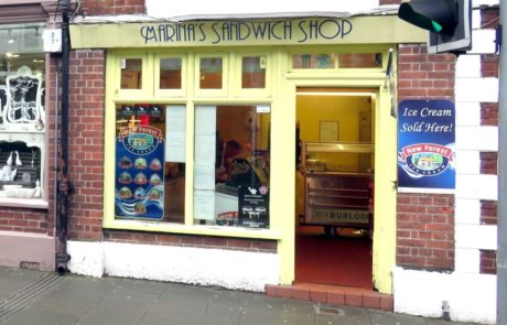 Shop front of Marina's Sandwich Shop