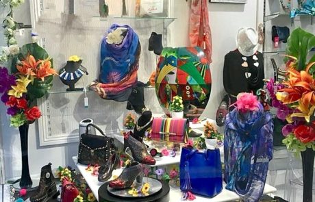 Ladies footwear & accessories shop window display
