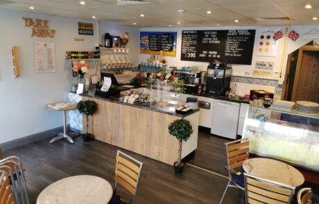 Cafe interior showing servery