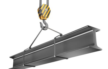 Steel girder on a crane hook