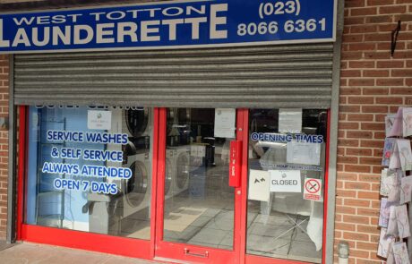 Store front of a launderette